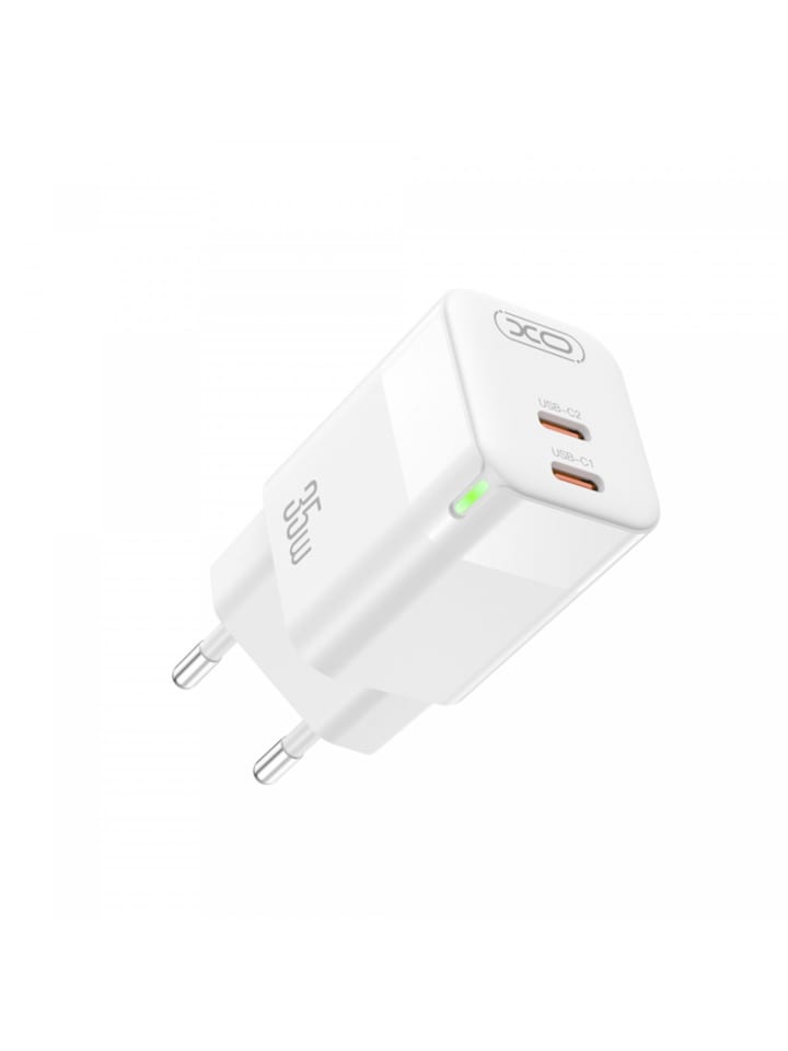 Ladegerät Datenkabel mit 2 USB-C Anschlüssen 35W in Weiß