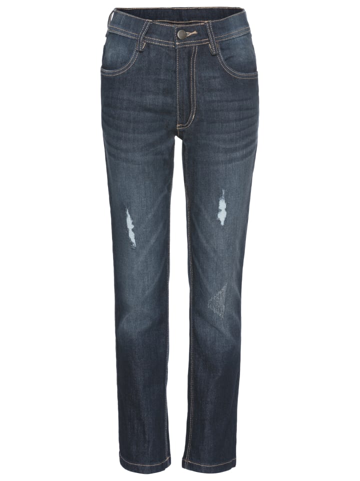 Stretch-Jeans in dark denim washed