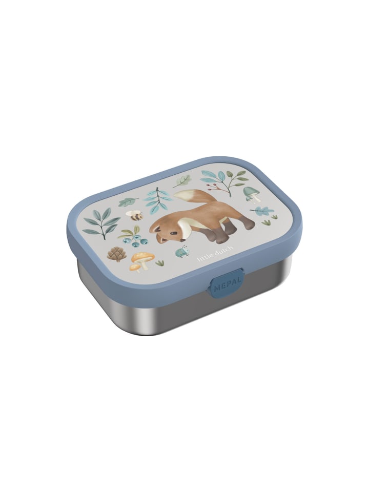 Edelstahl-Brotdose mit Gabel Campus in Forest Friends 18 x 13 cm