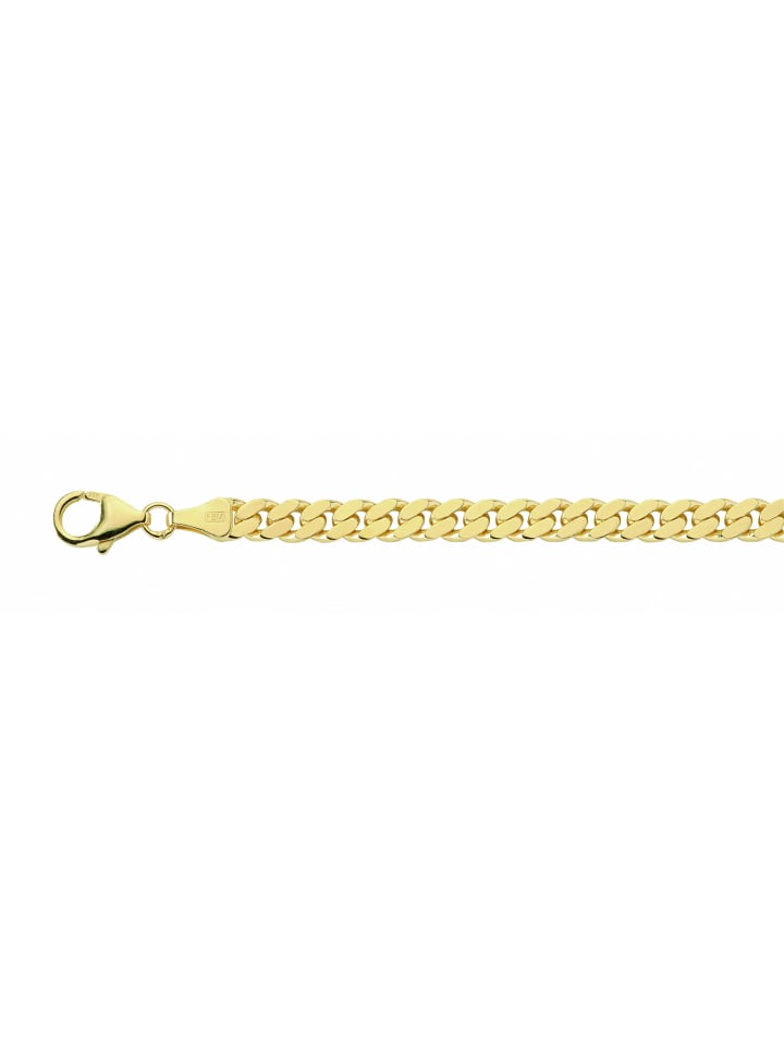 Damen vergoldet Flach Panzer Halskette 45 cm Ø 6,7 mm in gold