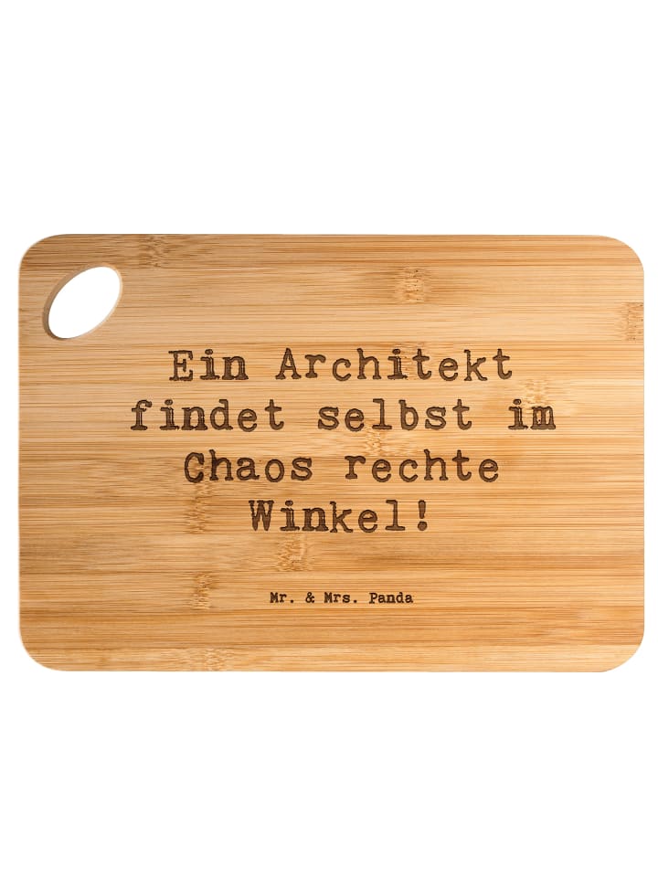 Holzbrett Spruch Architekt Chaos mit Spruch in Braun