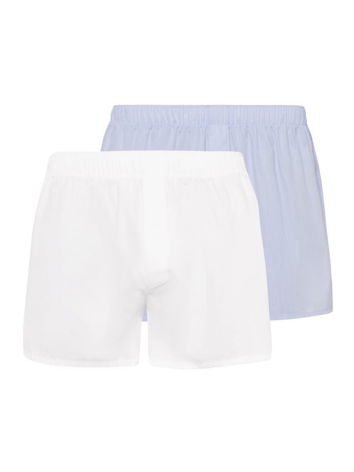 Boxershorts Fancy Woven in Weiß / hellblau