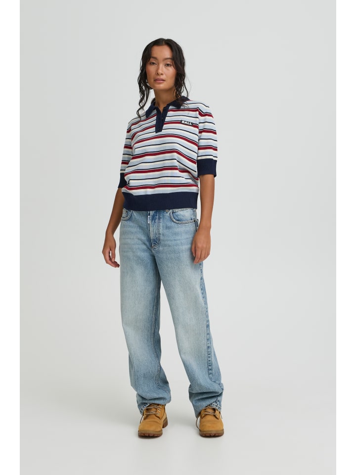 Kurzarm-Bluse BAMARIETTA Regular fit in Celestial Blue