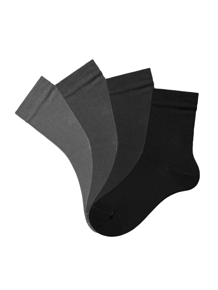 Socken in 4x grau-schwarz
