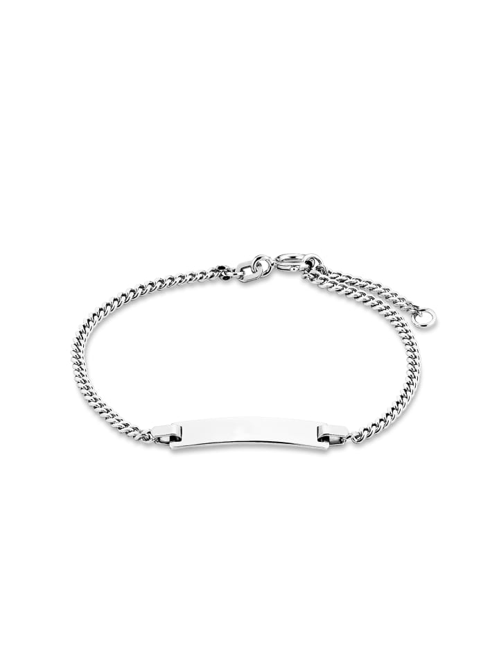 Identarmband Silber 925, rhodiniert in Silber