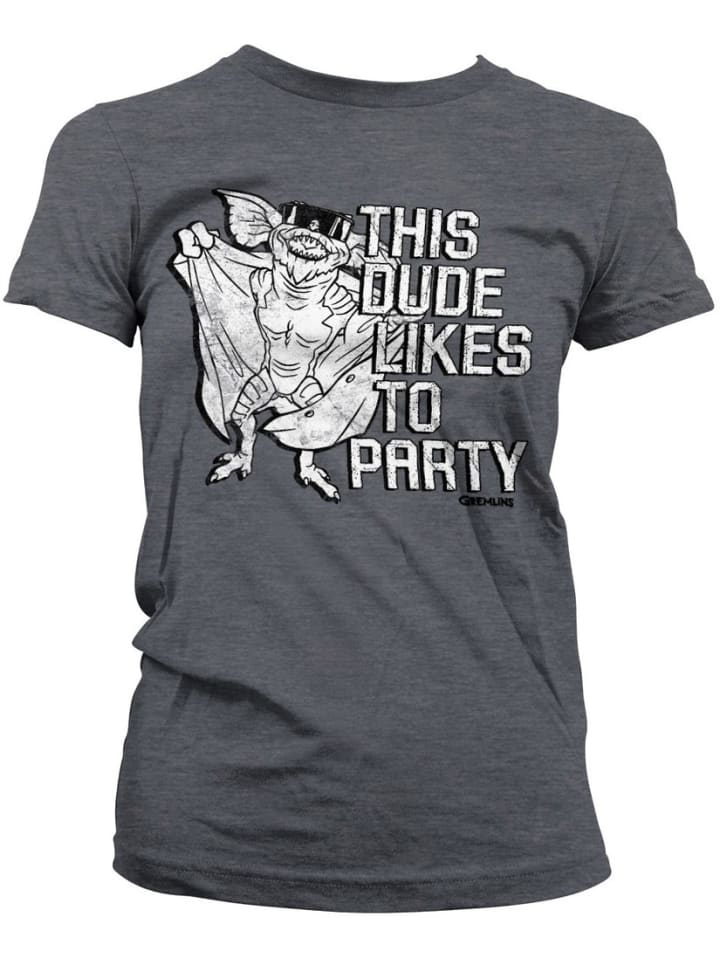 Shirt "Dude Likes To Party" in Grau