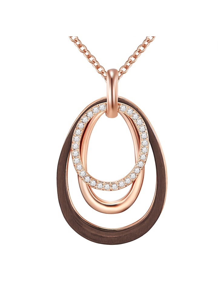 Halskette aus Metall-Legierung verziert mit Kristallen von Swarovski® in roségold