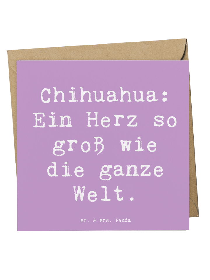 Deluxe Karte Spruch Chihuahua Herz mit Spruch in Lavendeltraum