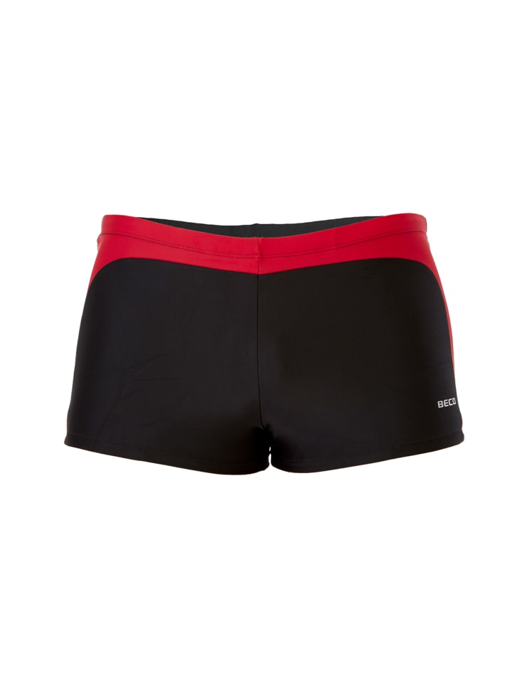 Kasten-Badehose Square Leg Badehose "Side Flash" in rot-schwarz