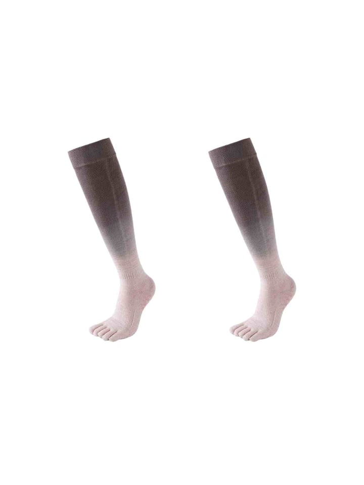 2er-Pack Lange Yoga-/Pilates-Zehensocken Gradient-Look in Rosa