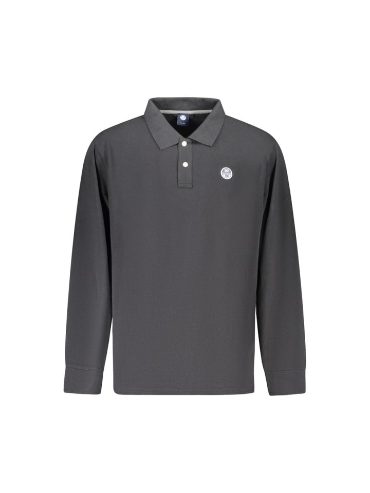 Schwarz Baumwolle Herren Polo Hemd
