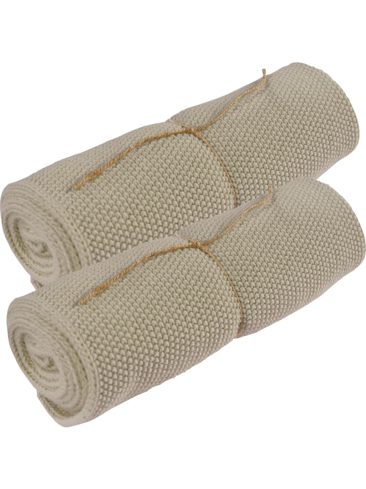 Baumwolle Geschirrtuch 2er-Pack Allstars in beige