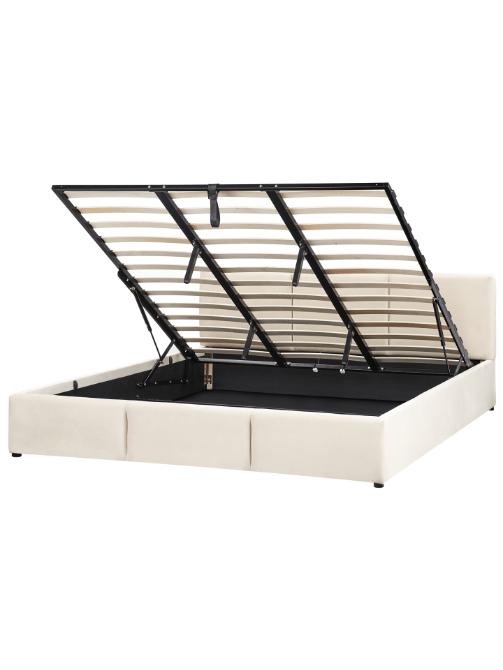 2-tlg Bettgestell BOUSSE in Beige