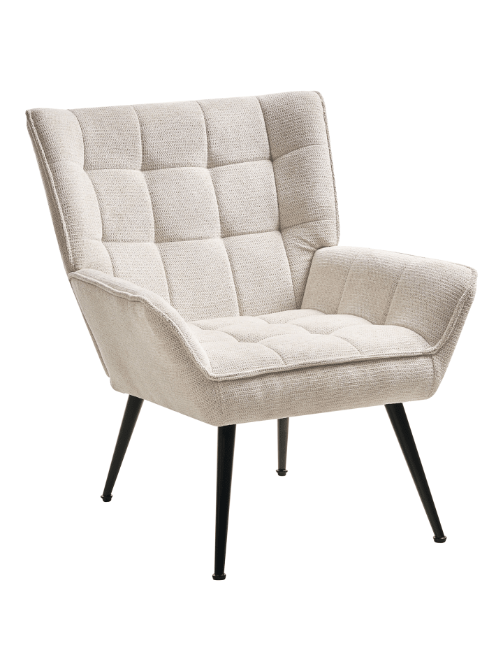 Sessel BELLINGMO in Beige/Schwarz - (W) 75 x (H) 85 x (L) 60 cm