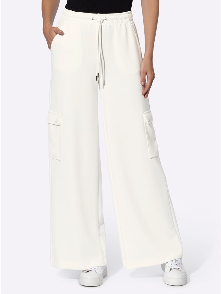 Jersey-Hose in ecru