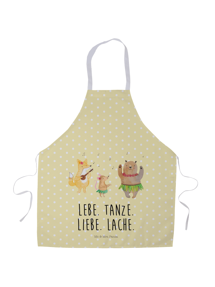 Kellnerschürze Waldtiere Aloha mit Spruch in Gelb Pastell