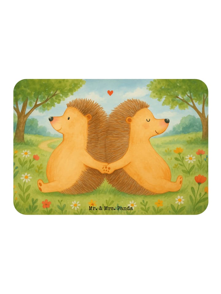 Magnet Igel händchenhaltend Design ohne Spruch in Weiß