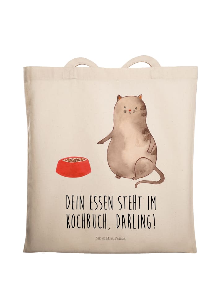ToteBag Katze Fressen mit Spruch in Creme