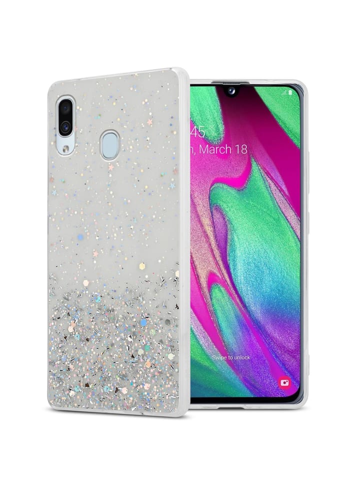 Hülle für Samsung Galaxy A40 Glitter in Transparent mit Glitter