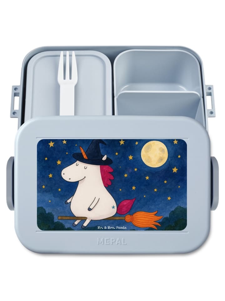 Bentobox Einhorn Hexe Design ohne Spruch in Blau Pastell