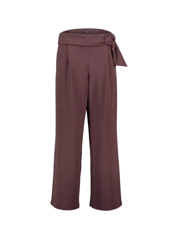 Casual-Hose mit Gürtel in Black Coffee
