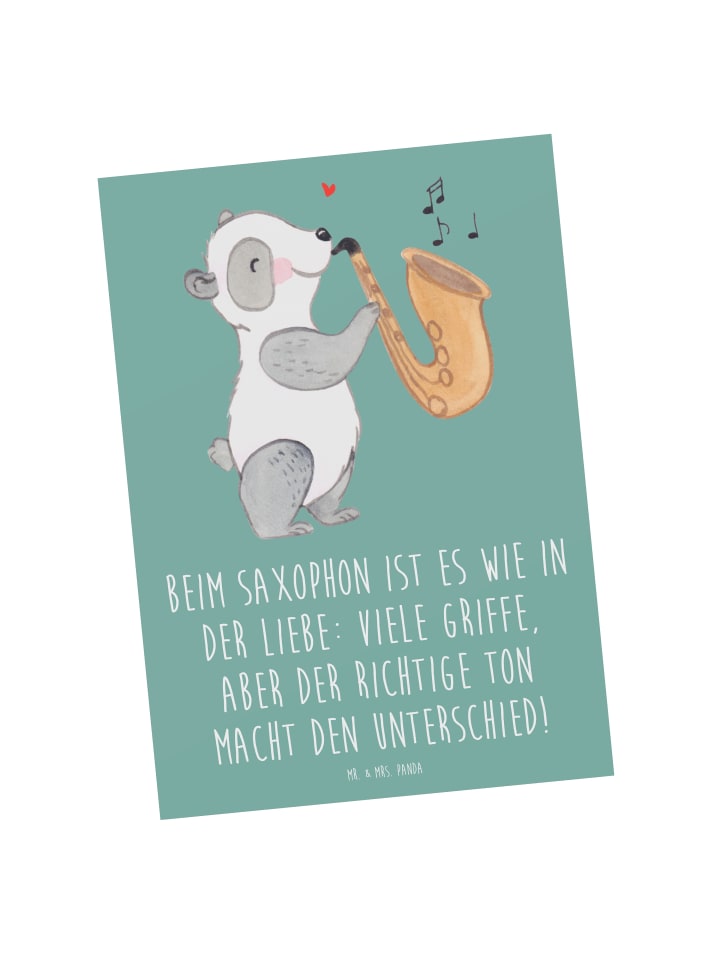 Postkarte Saxophon Liebe mit Spruch in Meeresbrise