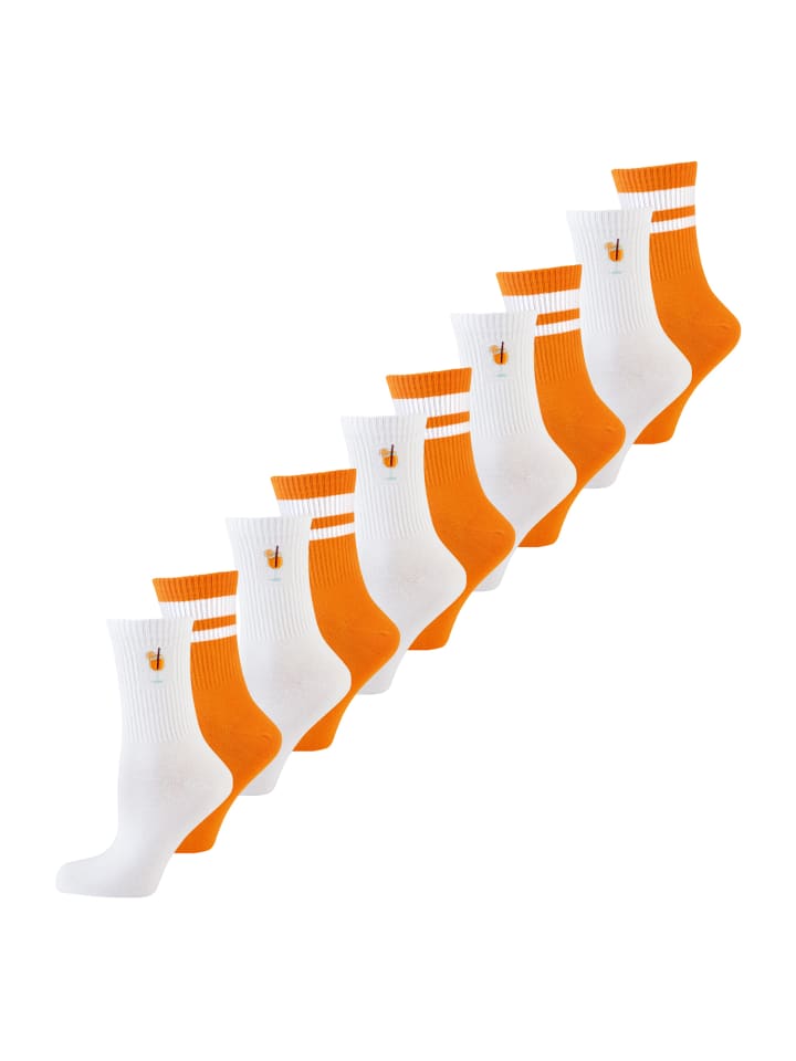 Freizeitsocken Statement Socken mit Stickerei in Mix orange