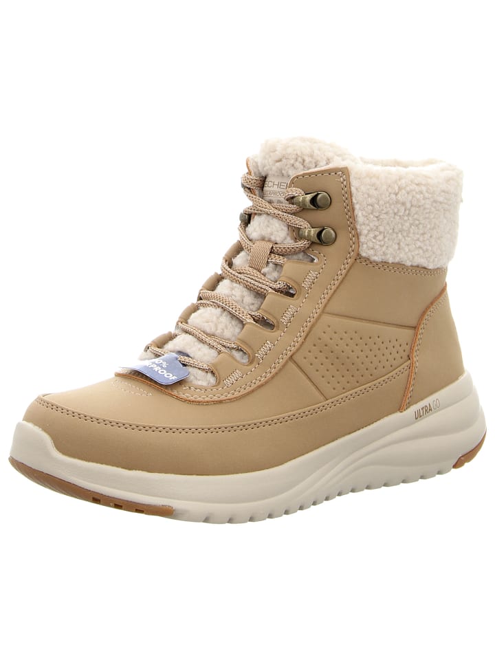 Schnürstiefelette in beige