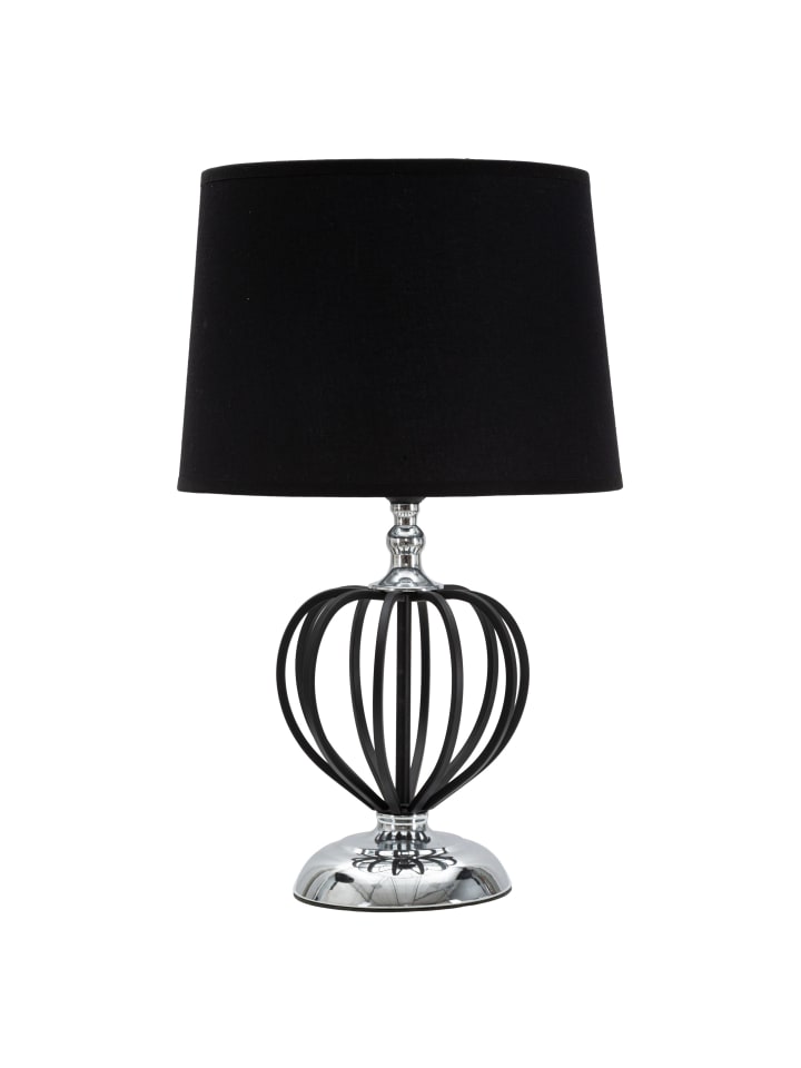 Schwarze Metalllampe mit schwarzem Lampenschirm, Ø 28 x 44,5 cm