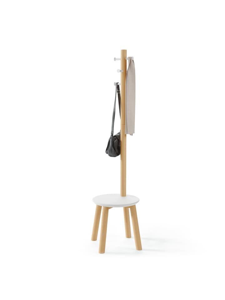 Garderobenständer Pillar weiß 50 x 50 x 165cm in weiß
