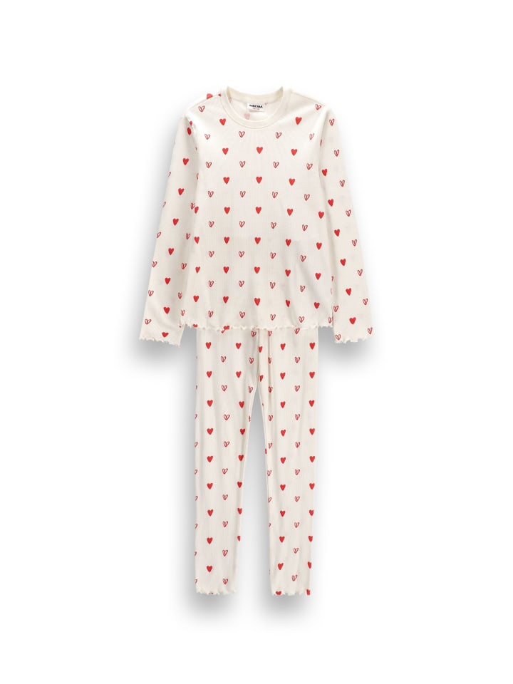 Mädchenpyjama in ecru