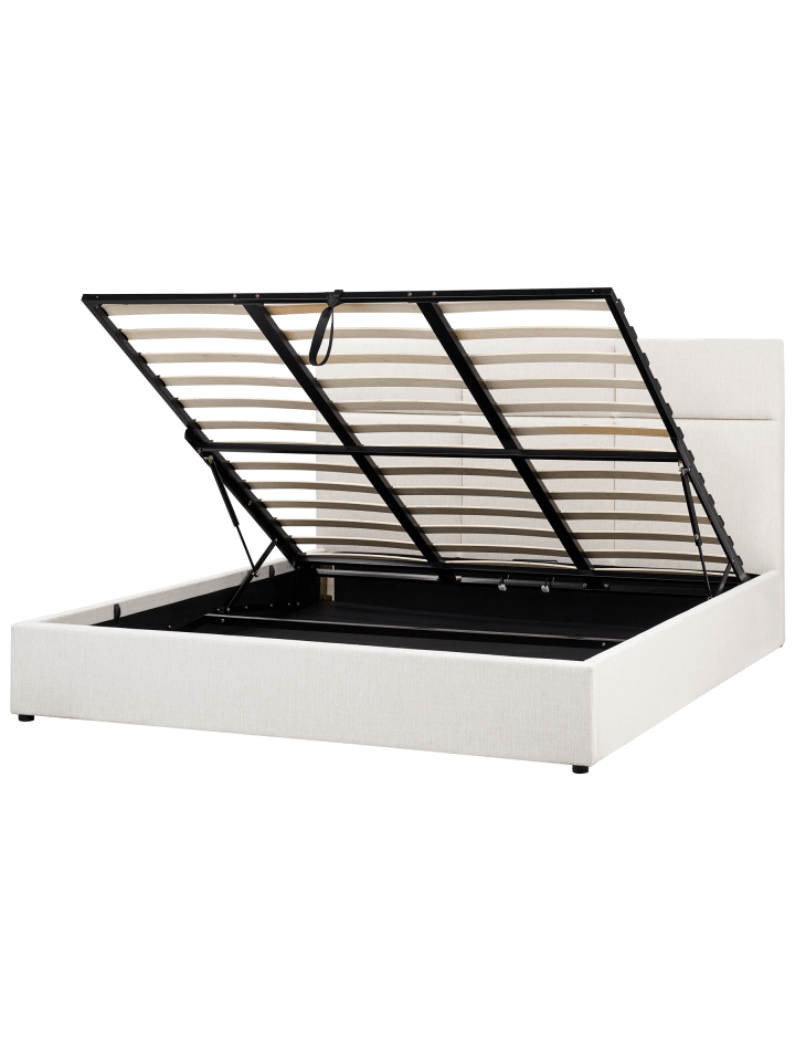 3-tlg Doppelbett LAGORD in Weiß/Schwarz