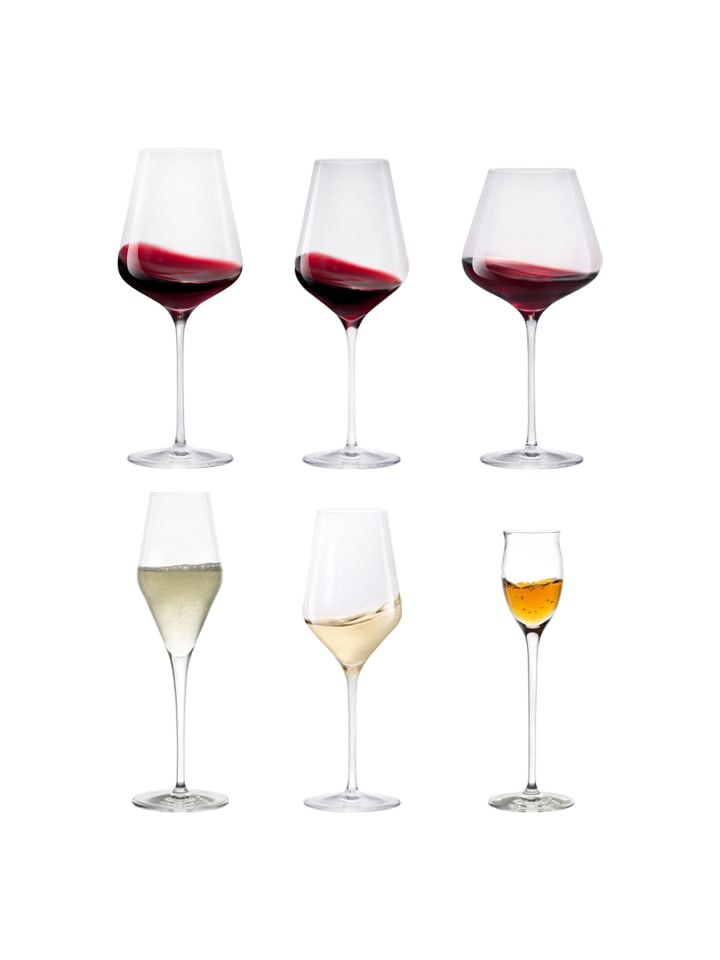 36er Set Wein- und Sektgläser Quatrophil in Transparent