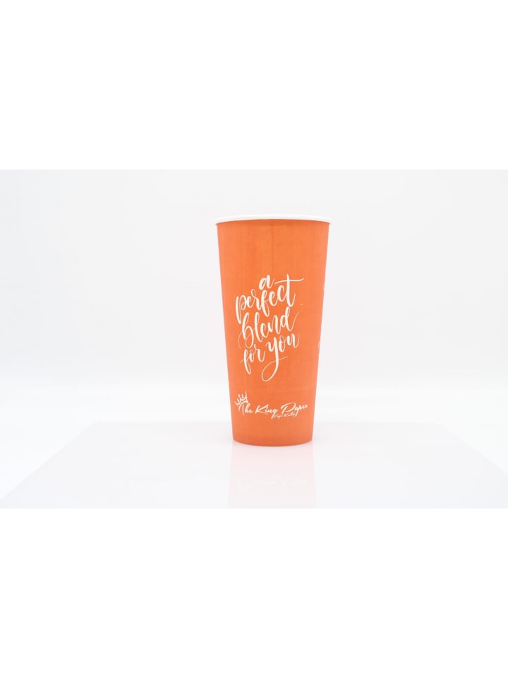 Kaffeebecher Papierbecher 22oz 650ml Coffee To Go Pappbecher in Orange