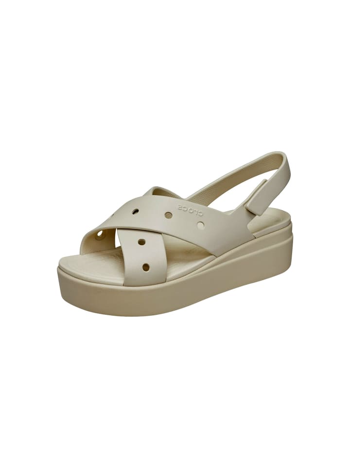 Brooklyn 4u Cross-Strap-Sandalen mit Klettverschluss Beige