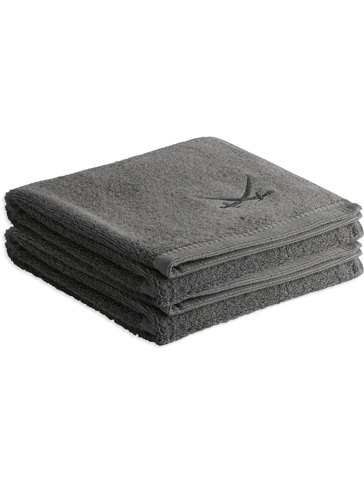 2er Handtuch-Set „Frottier-Kollektion Classic“, 50x100 cm in Anthrazit