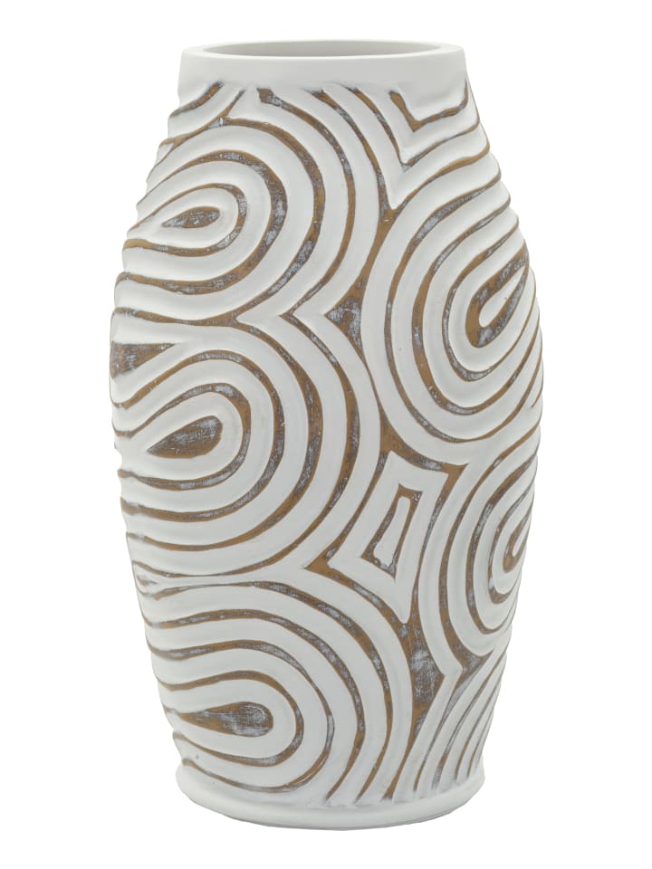 Weiße Harzvase Ø 19,5 x 35 cm