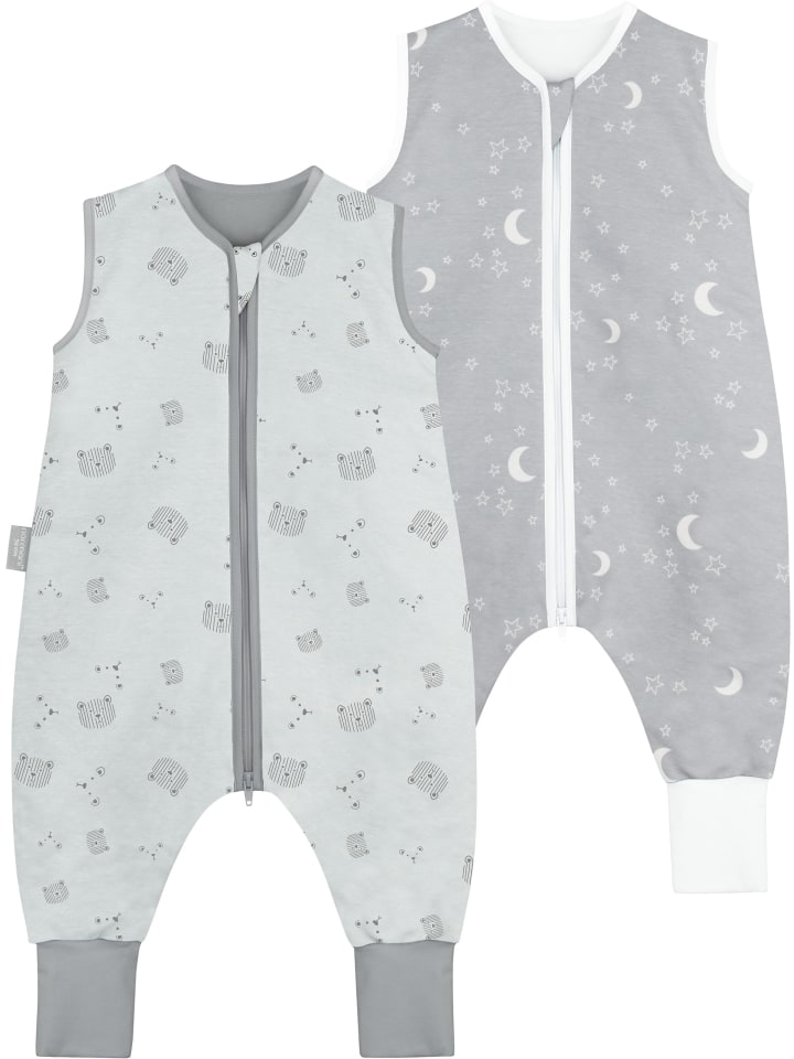 Baby Winter und Sommer-Schlafsack Set (1.0 + 2.5 TOG) in Hellgrau