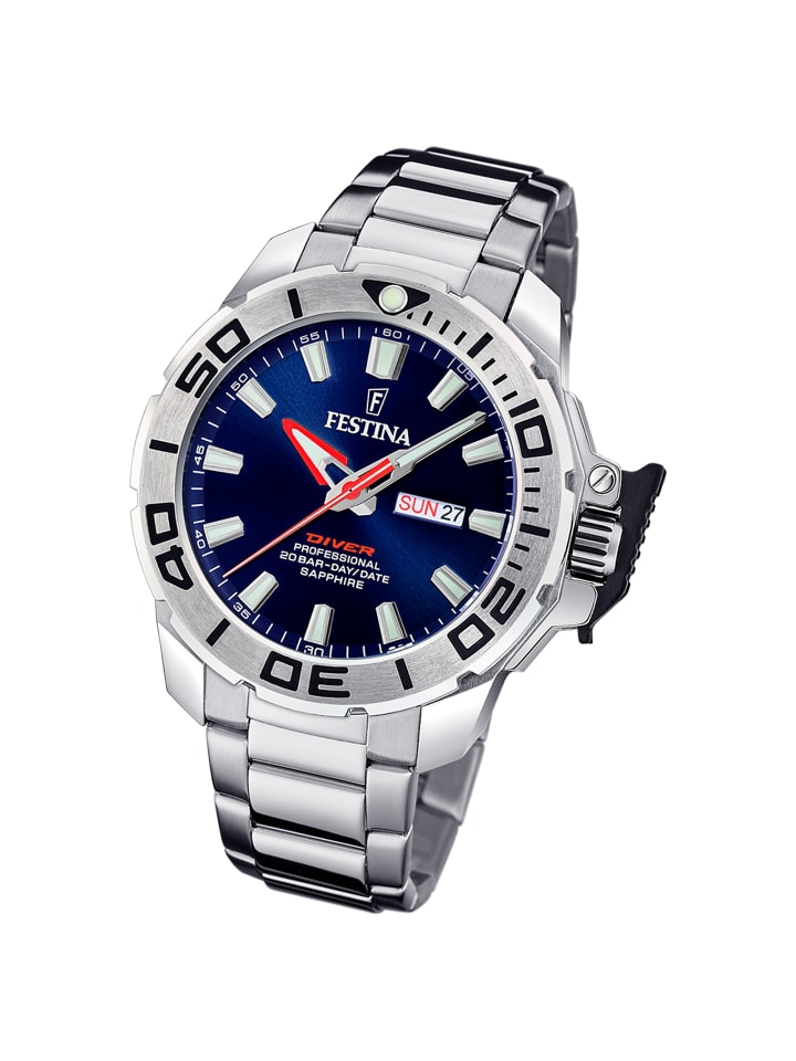 Analog-Armbanduhr Festina The Originals silber extra groß (ca. 46mm)
