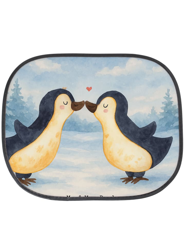 Sonnenschutz Auto Pinguin Liebe Design ohne Spruch in Weiß