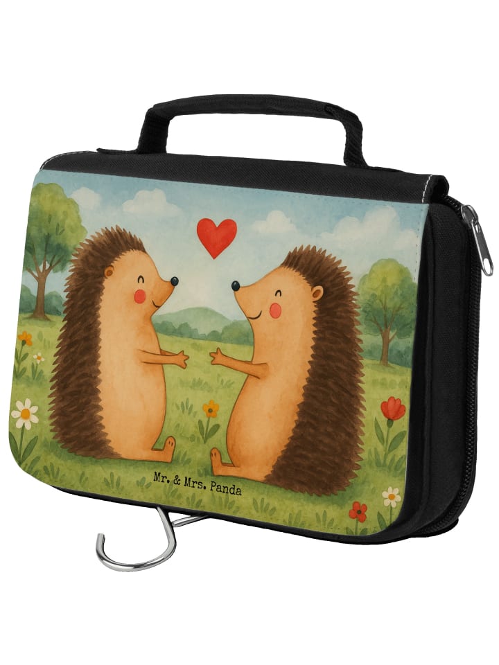 Kulturtasche Igel Liebe Design ohne Spruch in Weiß