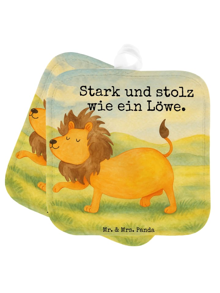 Topflappen Sternzeichen Löwe Design mit Spruch in Weiß