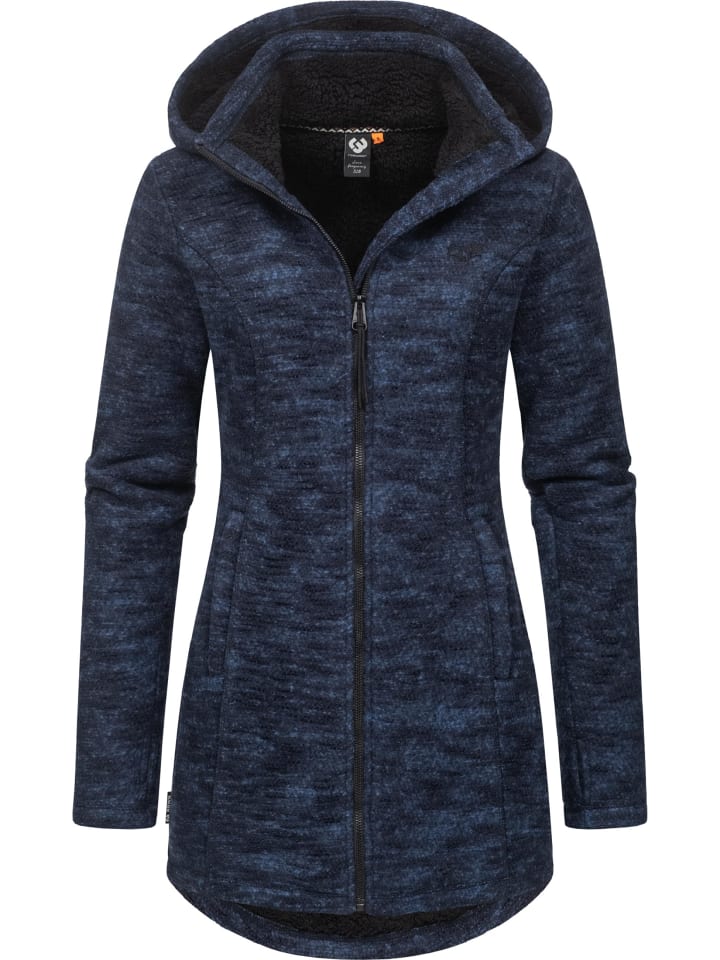 Longstrickjacke Leysha Melange in Navy