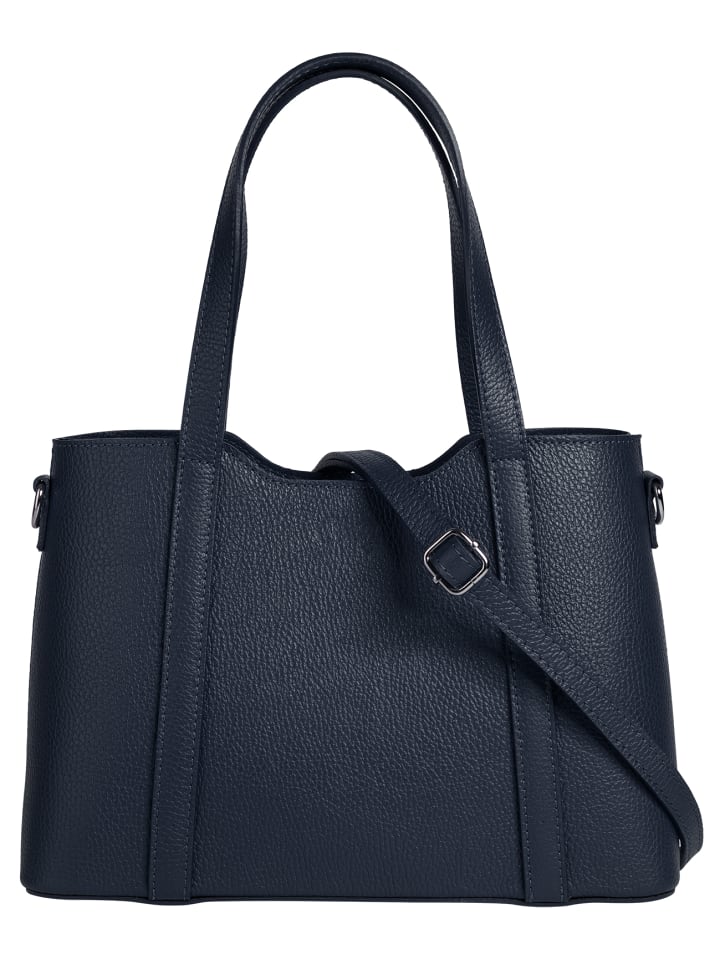 Handtasche echt Leder in blau