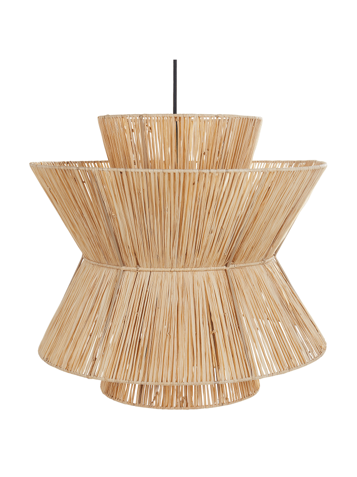 Pendelleuchten TELAMBA in Naturfarben/Schwarz - (W) 45 x (H) 131 x (L) 45 cm