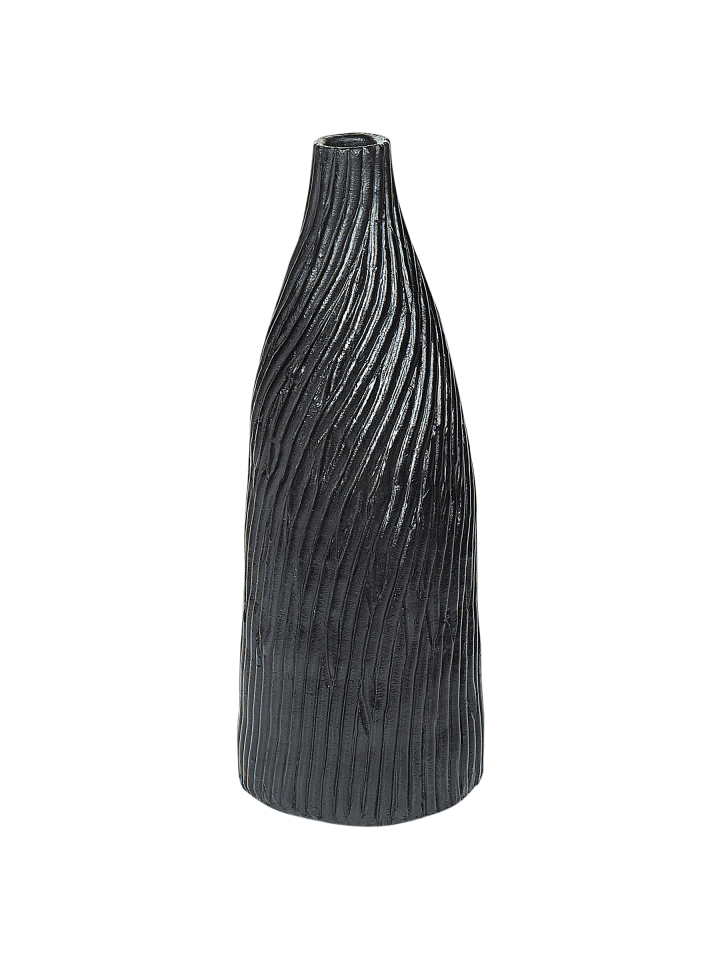 Dekovase FLORENTIA in Schwarz/Gold - (W) 17 x (H) 50 x (L) 17 cm