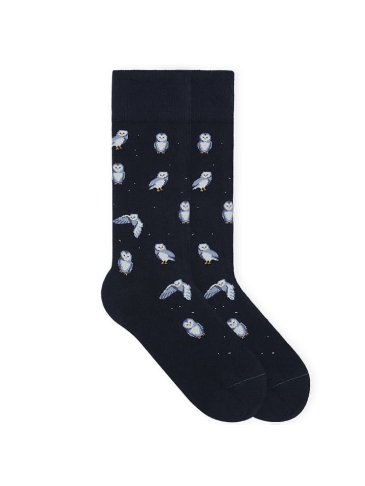 Gemusterte Socken Best of Icons in Snow Owl Space Blue