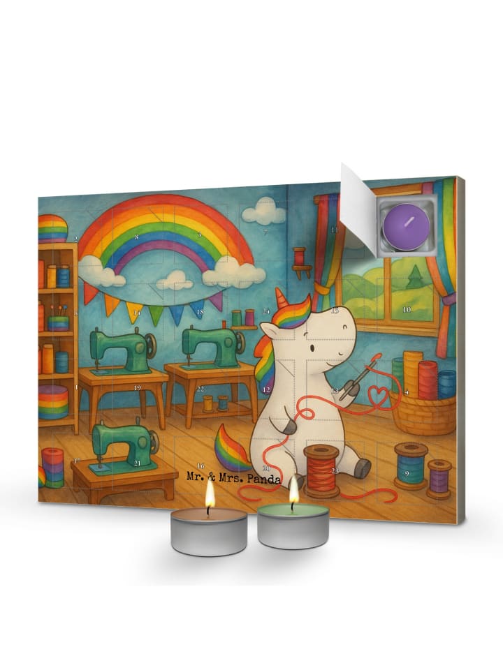 Adventskalender Einhorn Näherin Design ohne Spruch in Weiß
