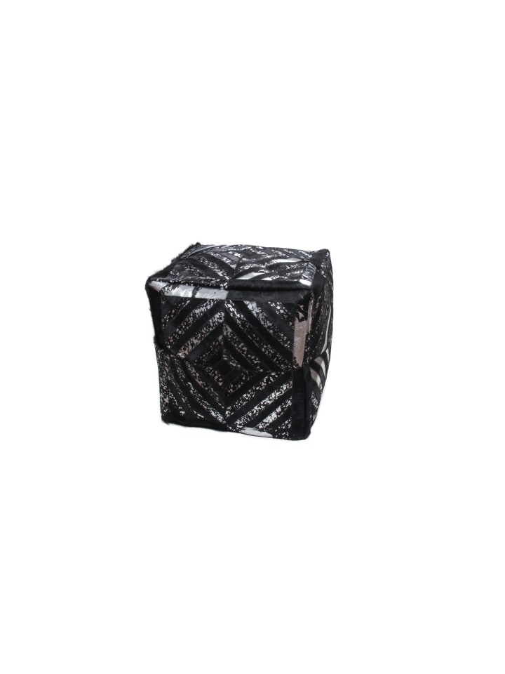 Sitzkissen Spark Pouf 410 45 x 45 cm in schwarz - silber