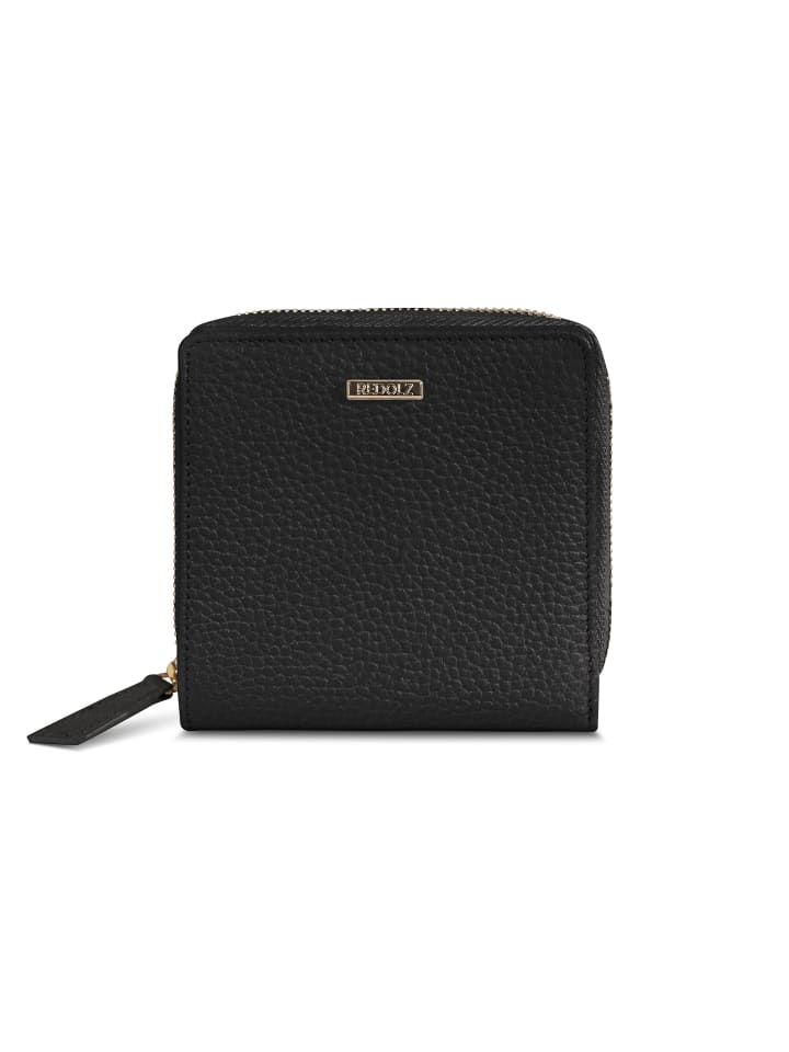 Leather Essentials Geldbörse Leder 10 cm black